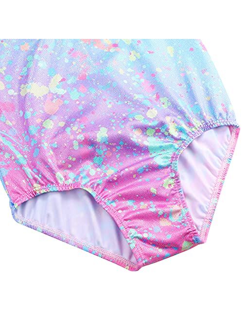 TFJH E Gymnastics Leotards for Girls Ballet Dancewear Practice Outfits Cross Back One Piece 3-12Y