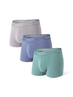 Men's Underwear Soft Micro Modal Dual Pouch Basic Trunks 3 Pack