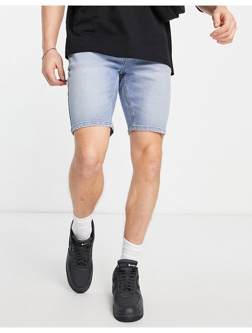 ASOS DESIGN skinny denim shorts in vintage mid blue wash