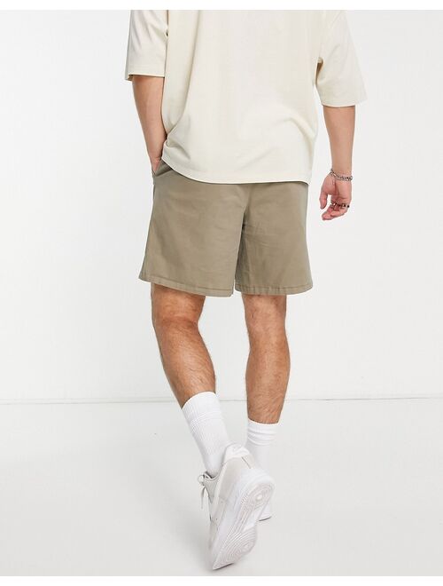 ASOS DESIGN boxy chino shorts in light khaki