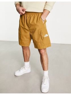 nylon utility shorts in brown