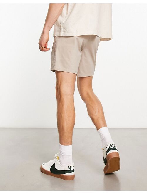 ASOS DESIGN slim chino shorts in beige