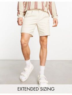 pleated shorts in white