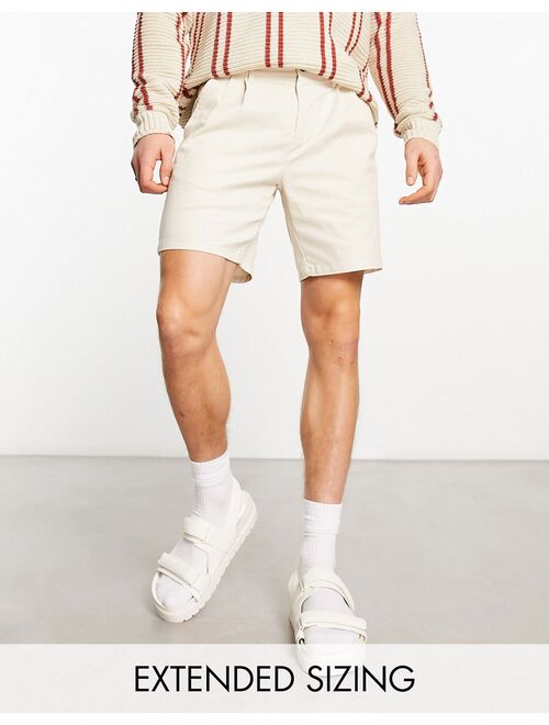 ASOS DESIGN pleated shorts in white