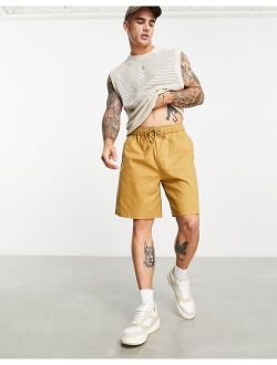 wide chino shorts in tan