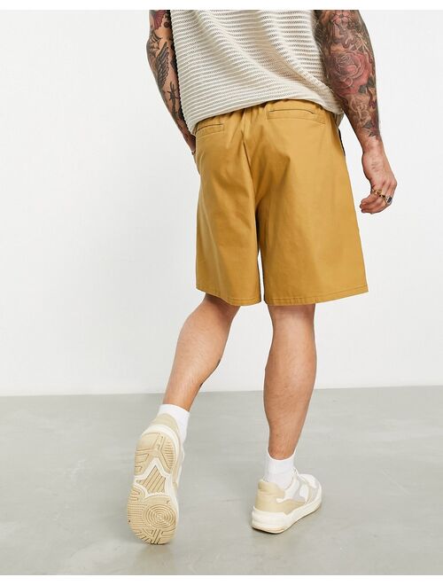 ASOS DESIGN wide chino shorts in tan