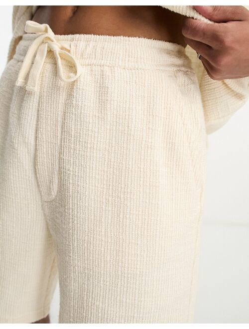 Pull&Bear textured short in stone - part of a set
