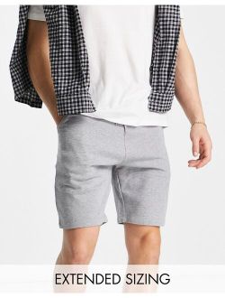 slim shorts in grey marl