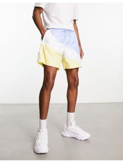 Superstar shorts in blue and yellow