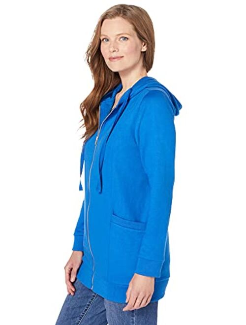 Woman Within Women's Plus Size Zip Front Hoodie Jacket