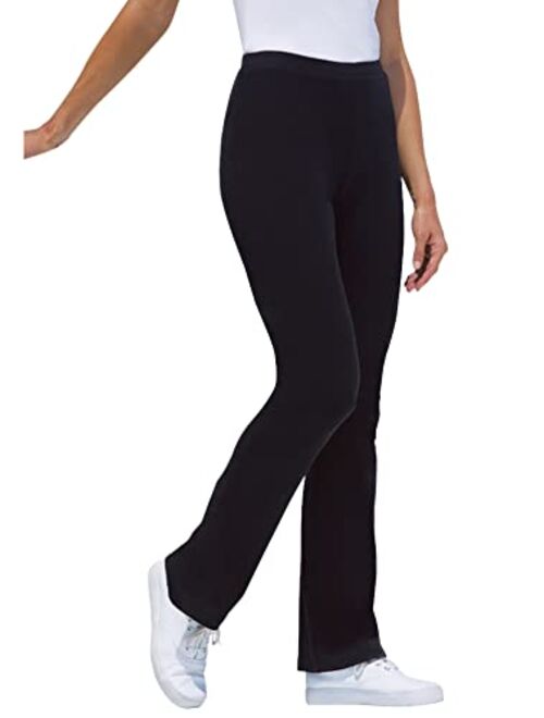 Woman Within Women's Plus Size Stretch Cotton Bootcut Yoga Pant