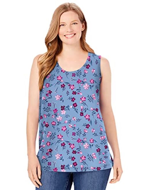 Woman Within Women's Plus Size Perfect Scoop-Neck Tank Top