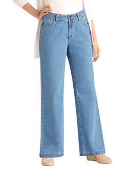Women's Plus Size Wide Leg Cotton Jean
