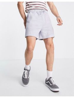 wide shorts in pastel blue natural look textured fabrics