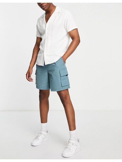 New Look relaxed fit shorts with pockets in teal