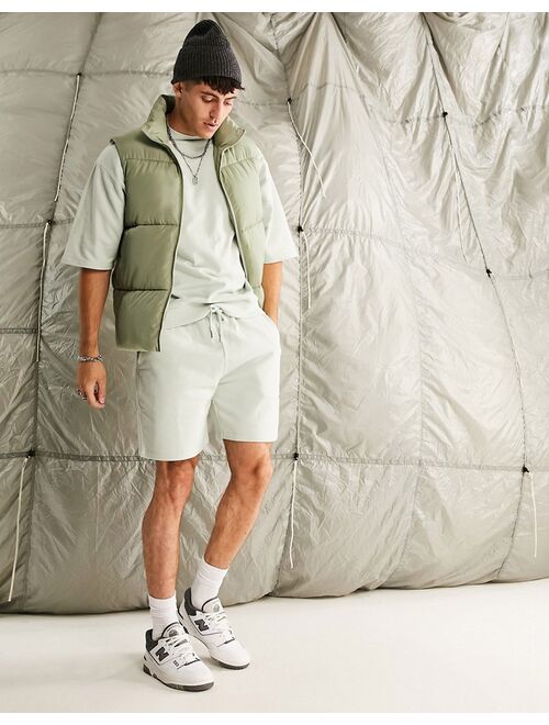 ASOS DESIGN oversized shorts in pastel green