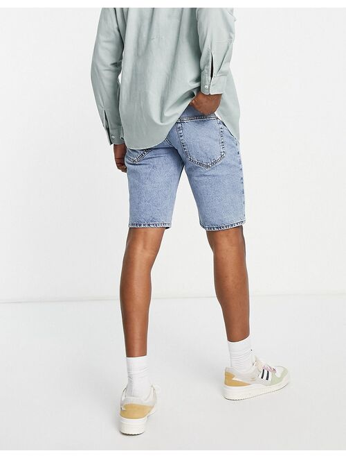 Only & Sons loose fit denim shorts in light wash