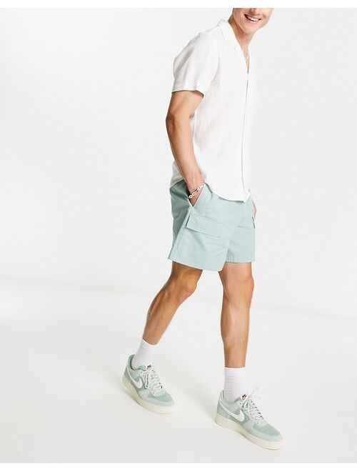 ASOS DESIGN cargo shorts in wide fit in blue