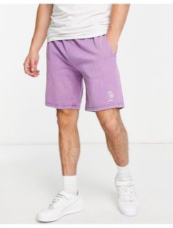 slim washed shorts in purple