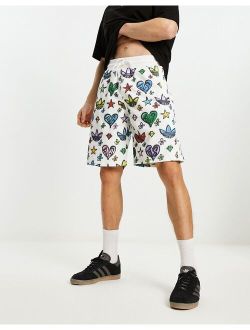 x Jeremy Scott 10 inch shorts in white and multi