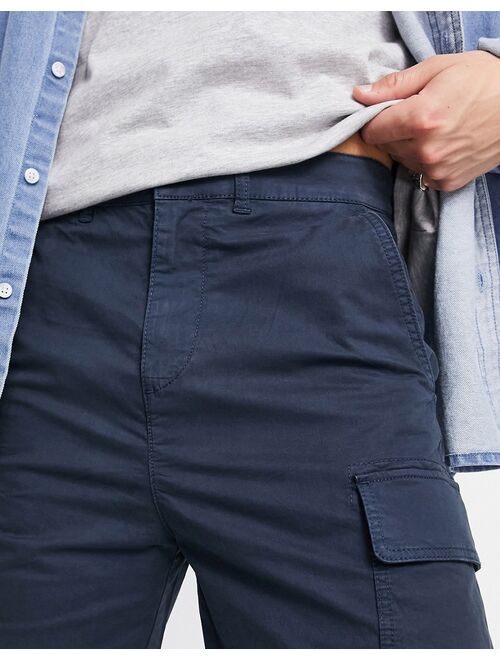 Selected Homme loose fit cargo shorts in navy