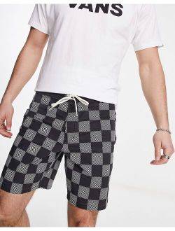 vintage checkered board shorts in black and white