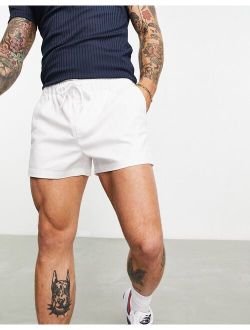 chino shorts in shorter length in white