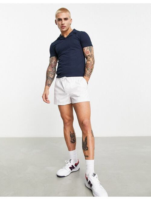 ASOS DESIGN chino shorts in shorter length in white
