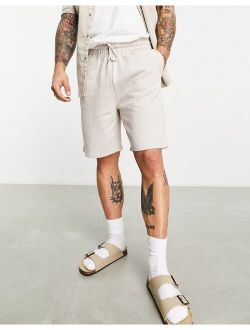 slim jersey shorts in gray beige