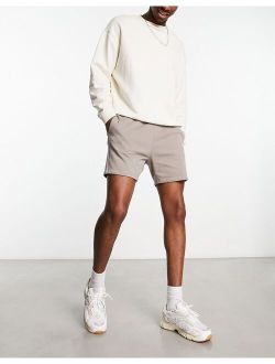 skinny jersey shorter length shorts in beige
