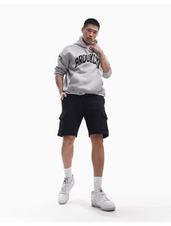 jersey shorts with cargo pockets in black