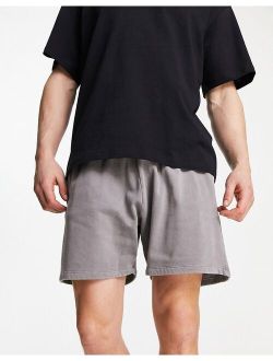 oversized shorts in gray overdye wash