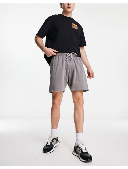 ASOS DESIGN oversized shorts in gray overdye wash
