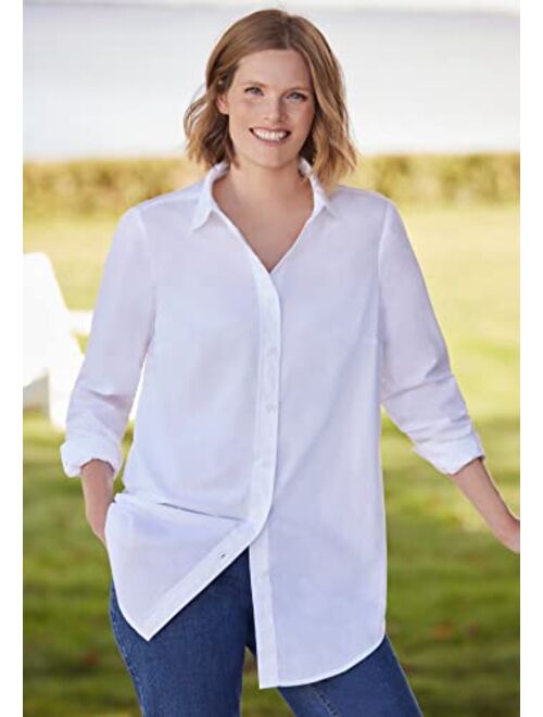 Woman Within Women's Plus Size Perfect Long Sleeve Shirt