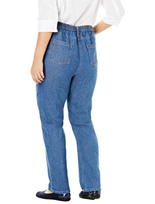 Woman Within Women's Plus Size Back-Elastic Waist Perfect Jean