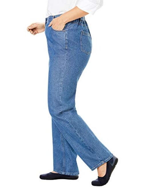 Woman Within Women's Plus Size Back-Elastic Waist Perfect Jean
