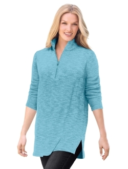 Women's Plus Size French Terry Quarter-Zip Sweatshirt SWEATSHIRT