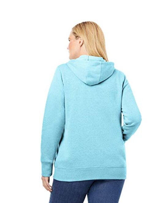 Woman Within Women's Plus Size Better Fleece Zip-Front Hoodie