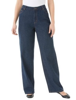 Women's Plus Size Relaxed-Fit Straight-Leg Perfect Jean