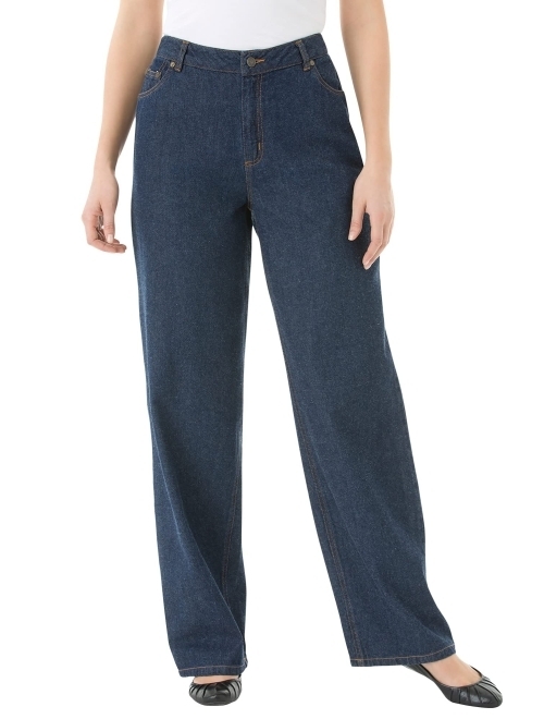Woman Within Women's Plus Size Relaxed-Fit Straight-Leg Perfect Jean