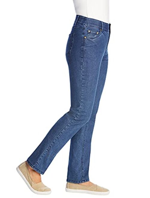Woman Within Women's Plus Size Straight Leg Tummy Tamer Jean
