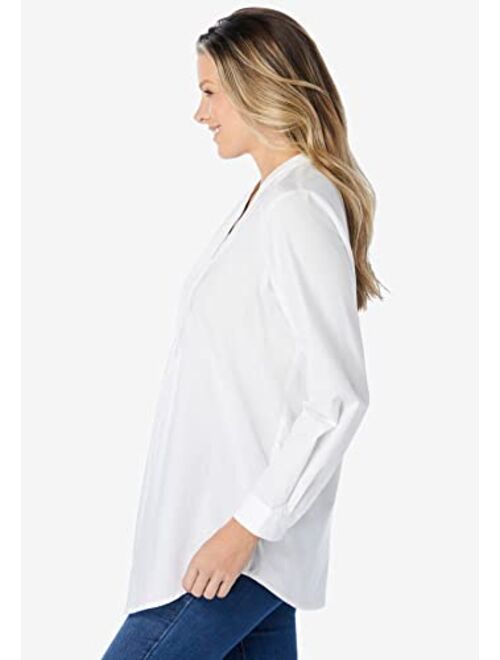 Woman Within Women's Plus Size Perfect Pintuck Tunic
