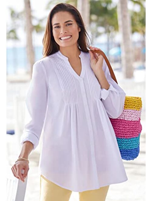 Woman Within Women's Plus Size Perfect Pintuck Tunic
