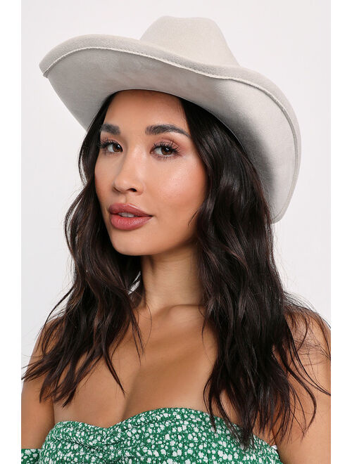 Lulus Western Wanderer Ivory Cowboy Hat