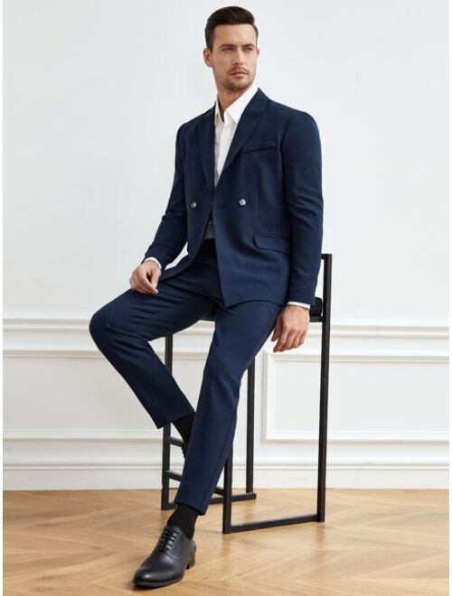 SHEIN Men Single Button Blazer & Suit Pants Set