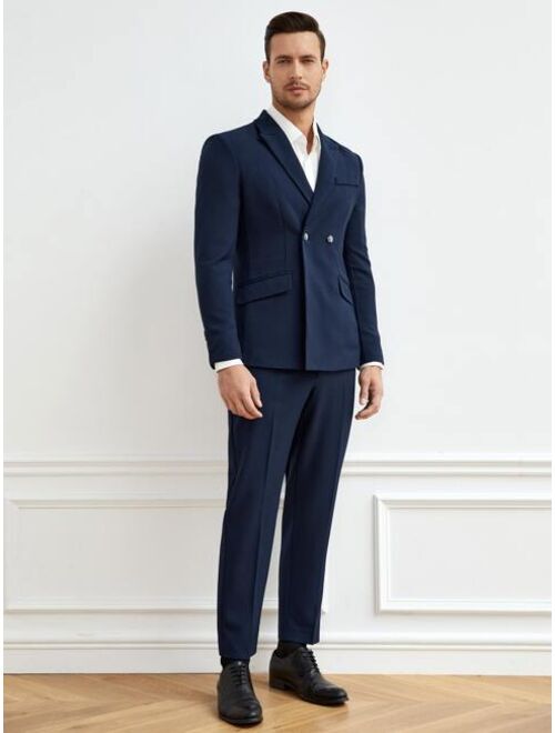 SHEIN Men Single Button Blazer & Suit Pants Set