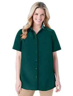 Women's Plus Size Peached Button Down Shirt