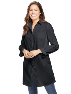 Women's Plus Size Perfect Long-Sleeve A-Line Tunic