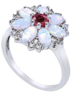 Macy's Women's Flower Ring in Sterling Silver
