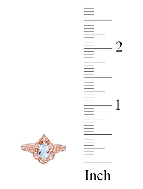 Macy's Aquamarine (1/2 ct. t.w.) & Diamond (1/10 ct. t.w.) Ring in 14k Rose Gold